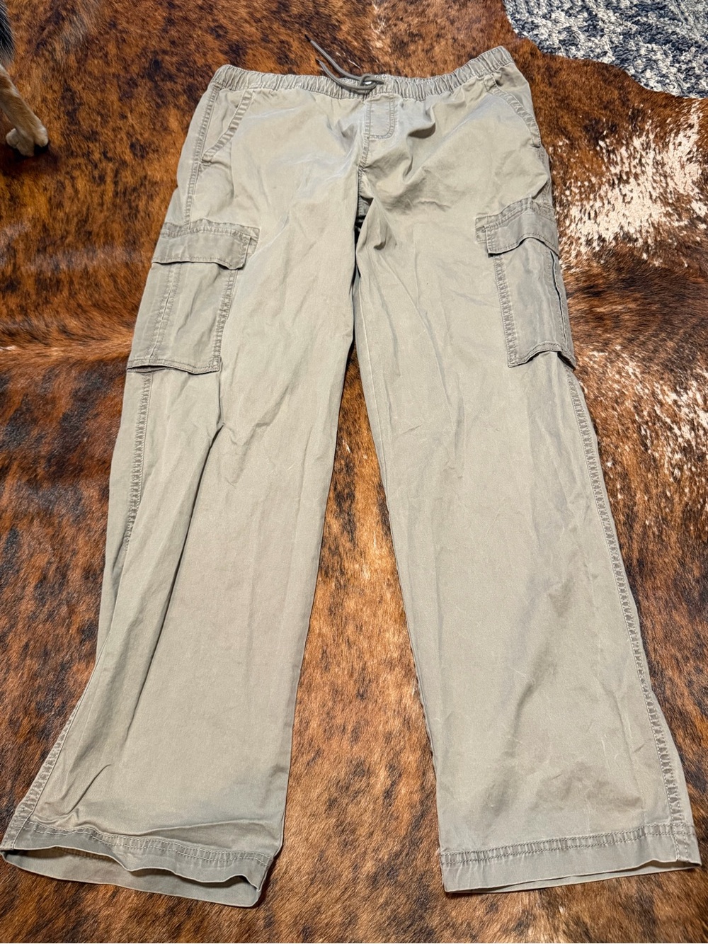 No Boundaries Men’s L 36 38 Olive Green Baggy Cargo Adjustable Drawstring Pants